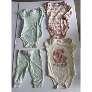 The Peanut Shell Baby Girl Clothes 0-3m. 3 Outfit Lot!!